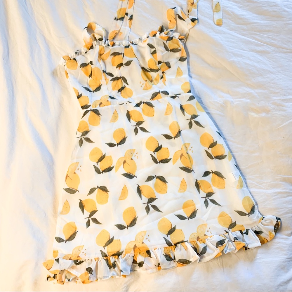 Tie Strap Summer Lemon Dress